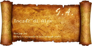 Inczédi Alex névjegykártya